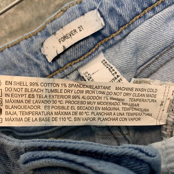 Forever 21 Women 90s Baggy Loose Destroyed High Rise Light Wash Denim Jeans 29 - Picture 11 of 11